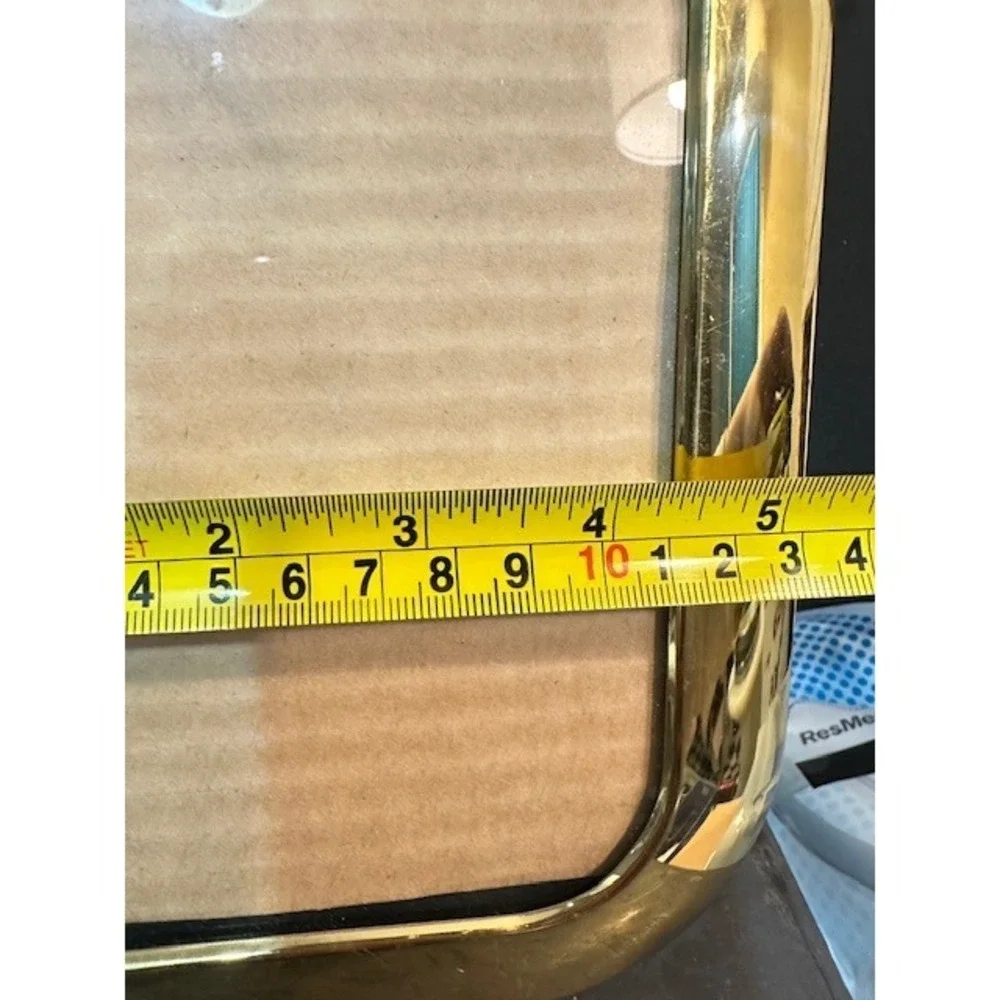 Vintage Polished Gold Tone Rounded Rectangular Picture Frame 5x7 Mid Century MCM